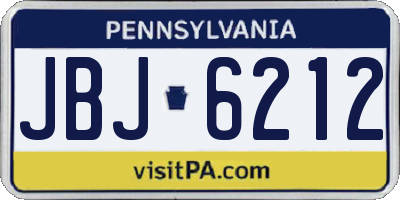 PA license plate JBJ6212