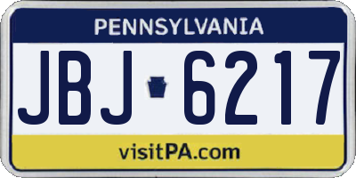 PA license plate JBJ6217