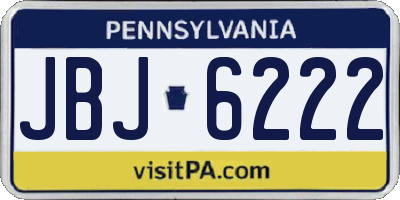 PA license plate JBJ6222