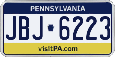 PA license plate JBJ6223
