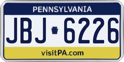 PA license plate JBJ6226