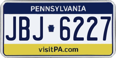 PA license plate JBJ6227