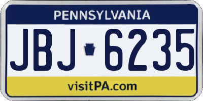 PA license plate JBJ6235