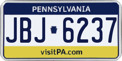 PA license plate JBJ6237
