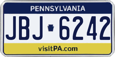 PA license plate JBJ6242