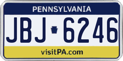 PA license plate JBJ6246