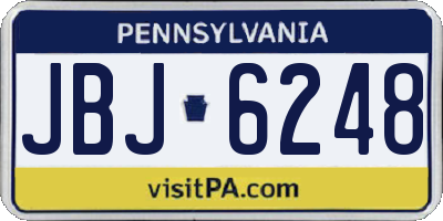 PA license plate JBJ6248