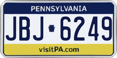 PA license plate JBJ6249