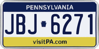 PA license plate JBJ6271