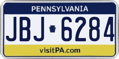 PA license plate JBJ6284