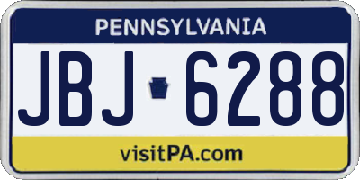 PA license plate JBJ6288