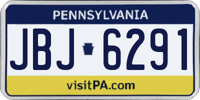 PA license plate JBJ6291