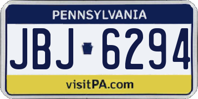 PA license plate JBJ6294