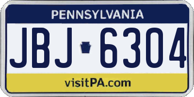 PA license plate JBJ6304