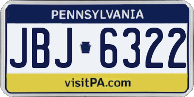 PA license plate JBJ6322