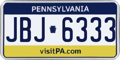 PA license plate JBJ6333