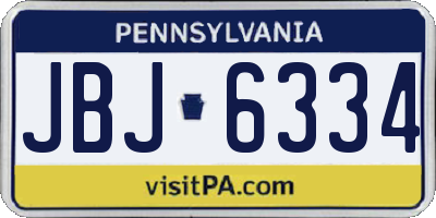 PA license plate JBJ6334