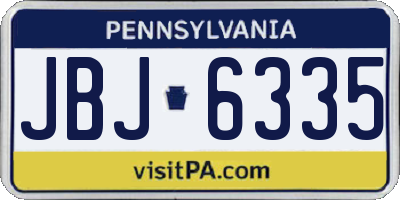 PA license plate JBJ6335