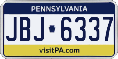 PA license plate JBJ6337