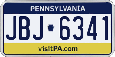 PA license plate JBJ6341