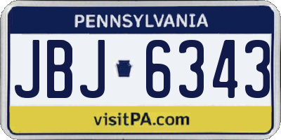 PA license plate JBJ6343