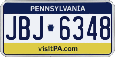 PA license plate JBJ6348