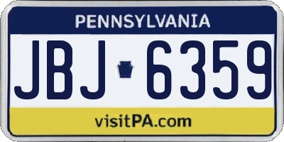 PA license plate JBJ6359