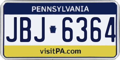 PA license plate JBJ6364