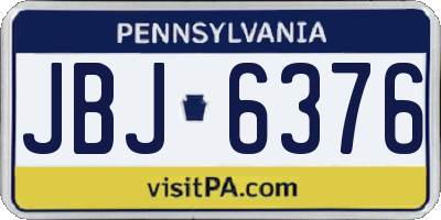 PA license plate JBJ6376