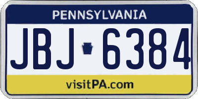 PA license plate JBJ6384