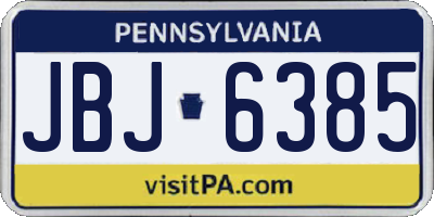 PA license plate JBJ6385