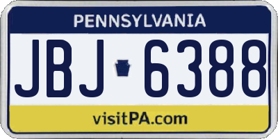 PA license plate JBJ6388