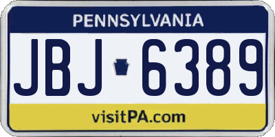 PA license plate JBJ6389