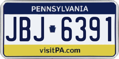 PA license plate JBJ6391