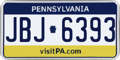 PA license plate JBJ6393