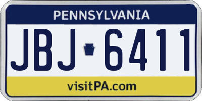 PA license plate JBJ6411