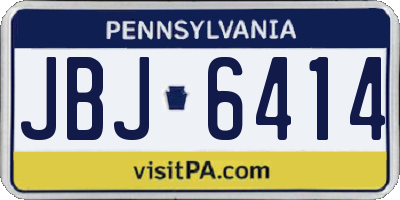 PA license plate JBJ6414