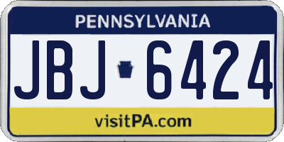PA license plate JBJ6424
