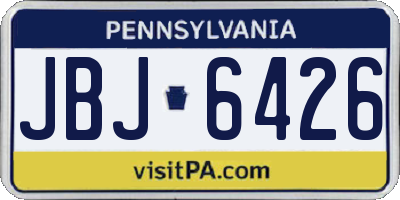 PA license plate JBJ6426