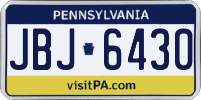 PA license plate JBJ6430