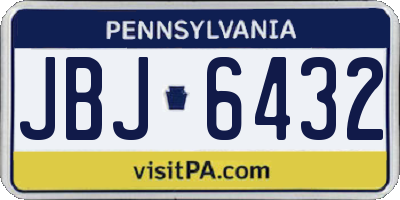 PA license plate JBJ6432