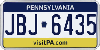 PA license plate JBJ6435