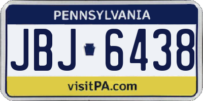 PA license plate JBJ6438