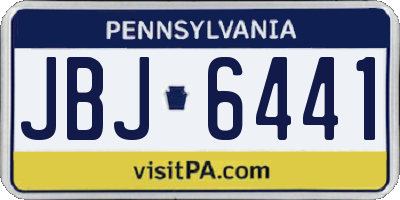 PA license plate JBJ6441
