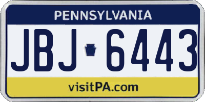 PA license plate JBJ6443