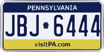 PA license plate JBJ6444