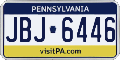 PA license plate JBJ6446