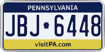 PA license plate JBJ6448
