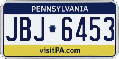 PA license plate JBJ6453