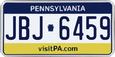 PA license plate JBJ6459